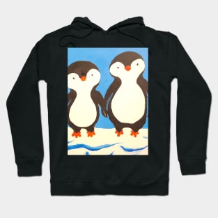 Two Penguins in Love Hoodie